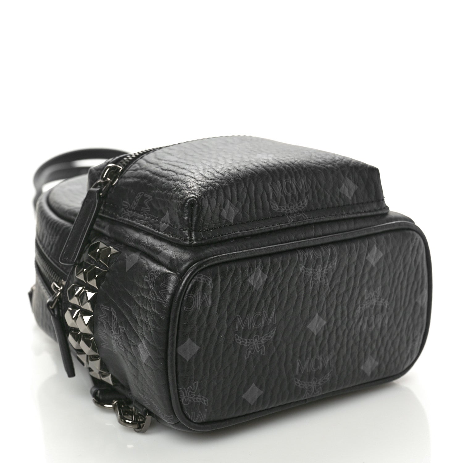 MCM Visetos Side Stud X-Mini Stark Bebe Boo Backpack Black 4 of 10