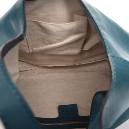 Gucci Calfskin Medium New Jackie Shoulder Bag Teal 5 of 12