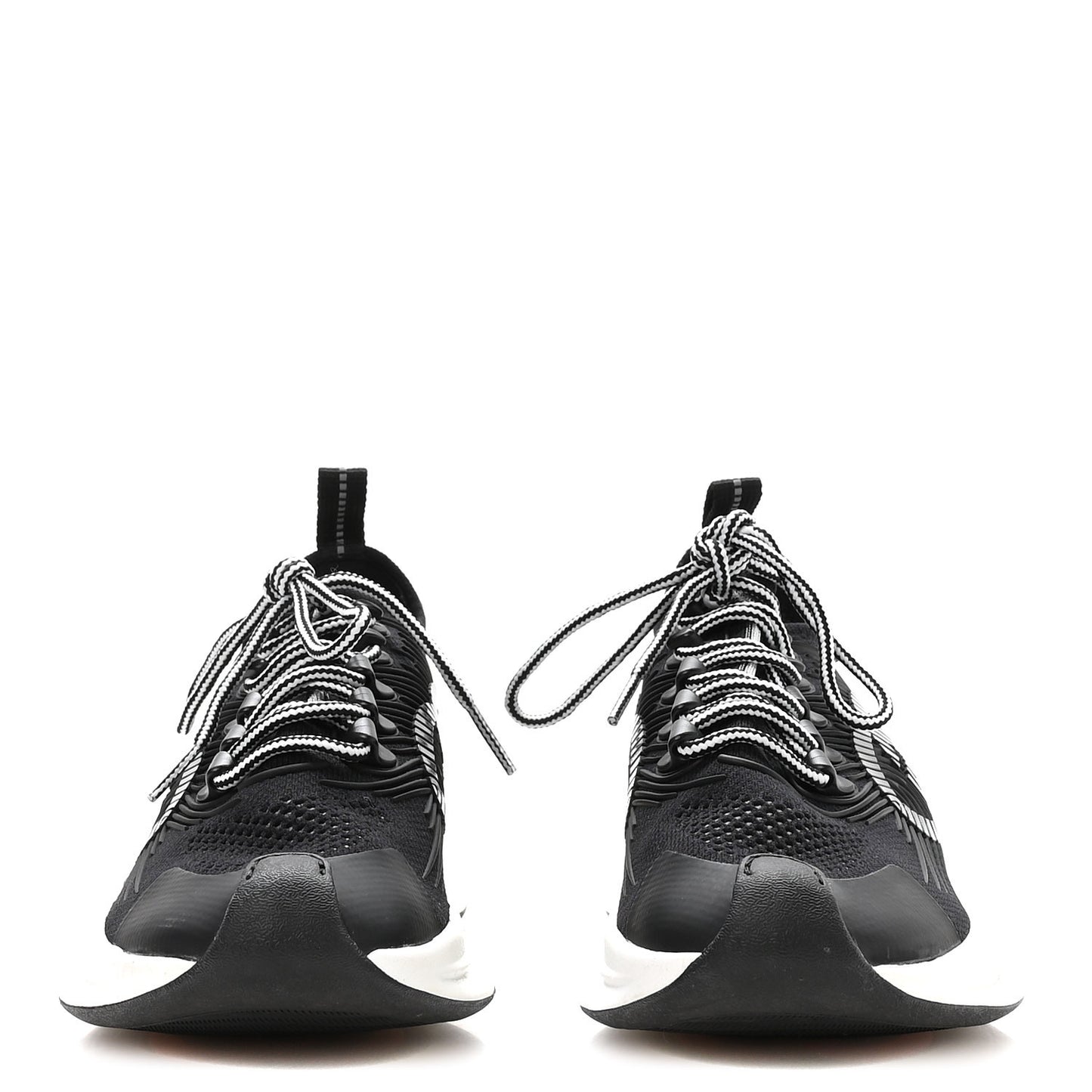 Technical Knit Fabric Waves Womens Gucci Run Sneakers 36 Black Loess