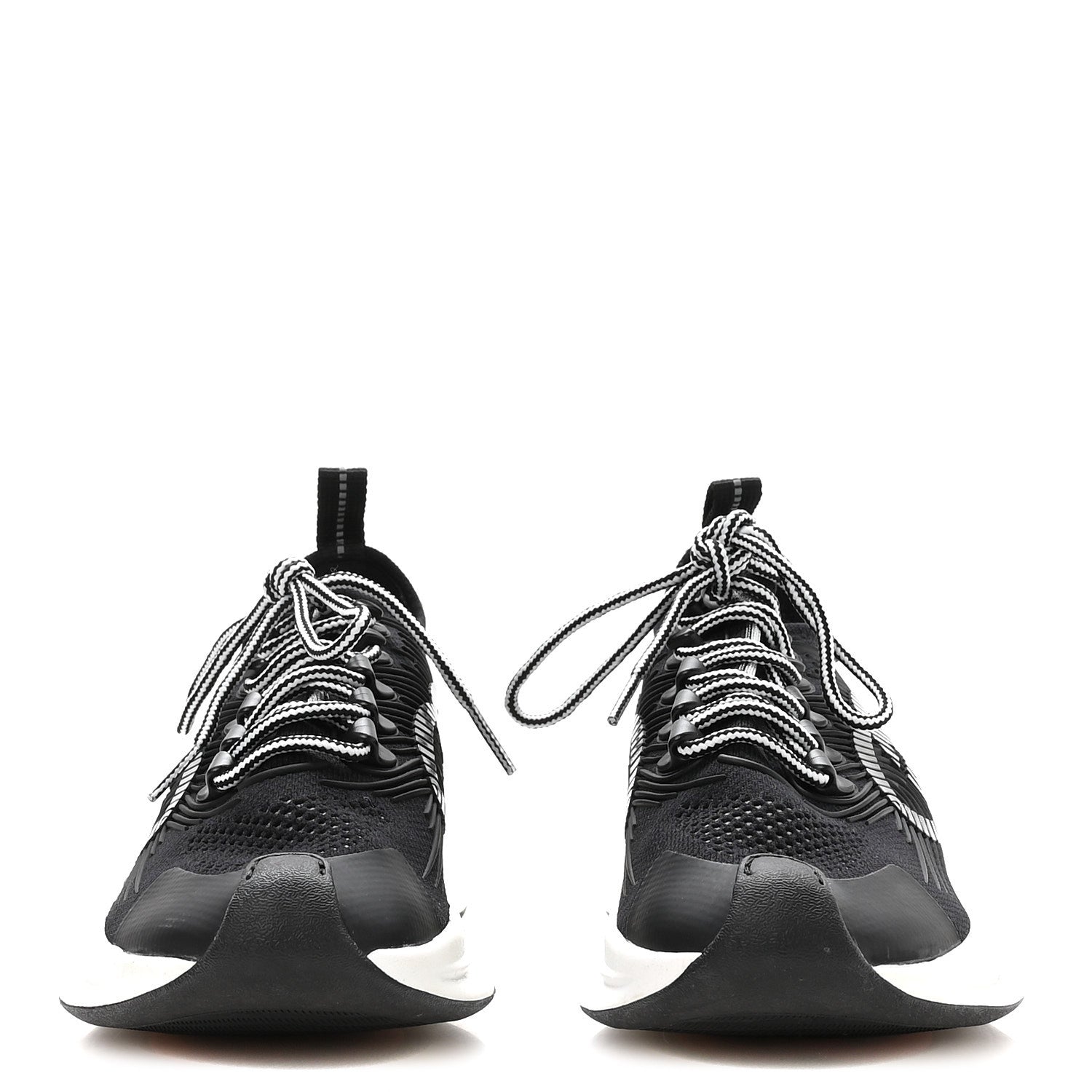 Gucci Technical Knit Fabric Waves Womens Gucci Run Sneakers 36 Black Loess 3 of 7