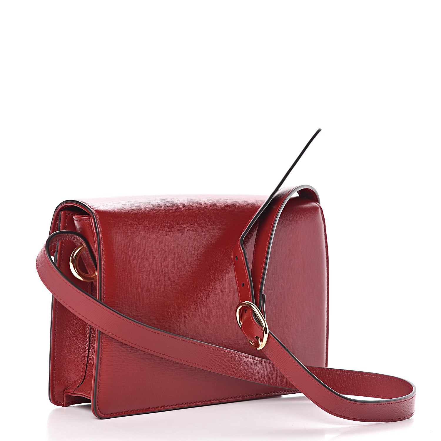Gucci Textured Calfskin Small Torchon GG Ring Shoulder Bag New Cherry Red 3 of 11