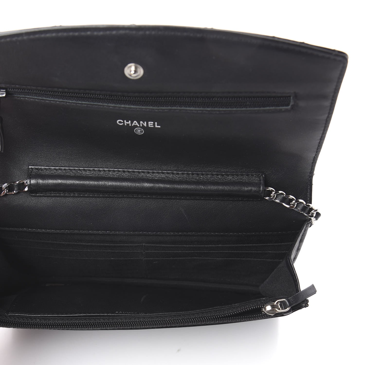 Chanel Patent Quilted Brilliant Wallet On Chain WOC Black 4 of 9