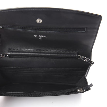 Chanel Patent Quilted Brilliant Wallet On Chain WOC Black 4 of 9