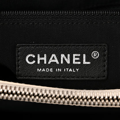 Chanel Glazed Calfskin Boy Tote Black Beige 6 of 10