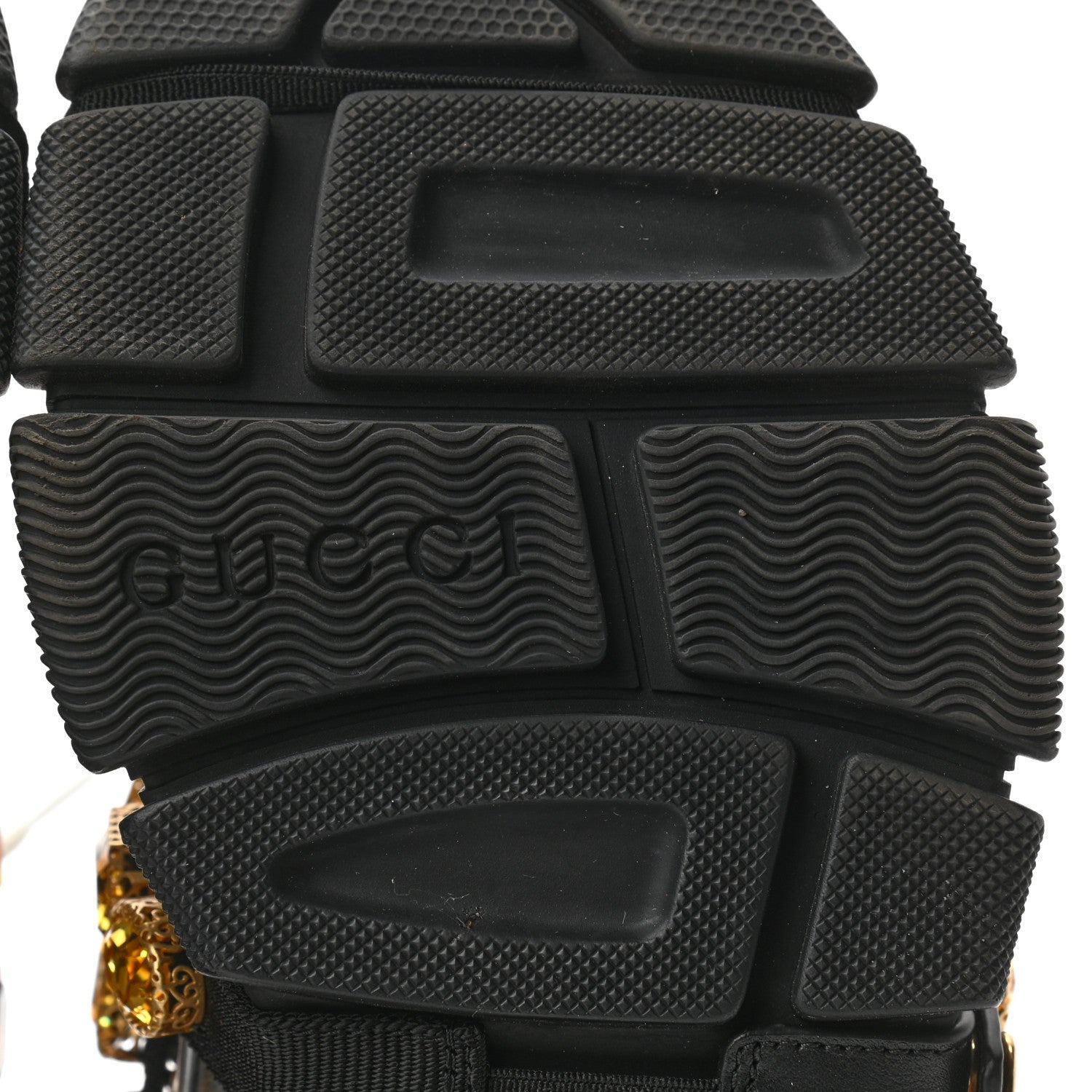 Gucci X SEGA Metallic Calfskin Mesh Removable Crystals Womens Flashtrek Sneakers 38 Silver Black 6 of 10