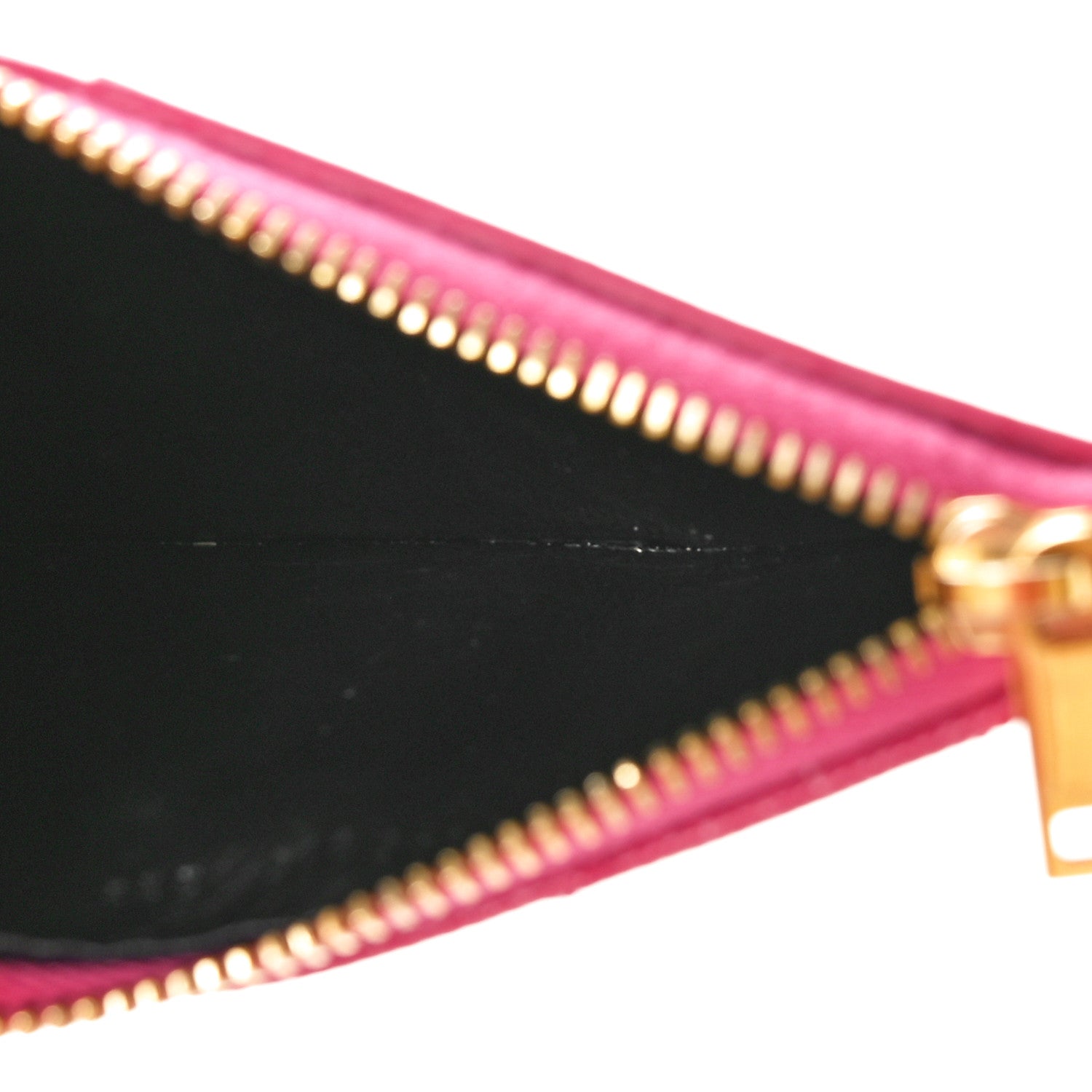 Saint Laurent Grain De Poudre Matelasse Chevron Monogram Fragments Zippered Card Case Fresh Fuxia 5 of 9