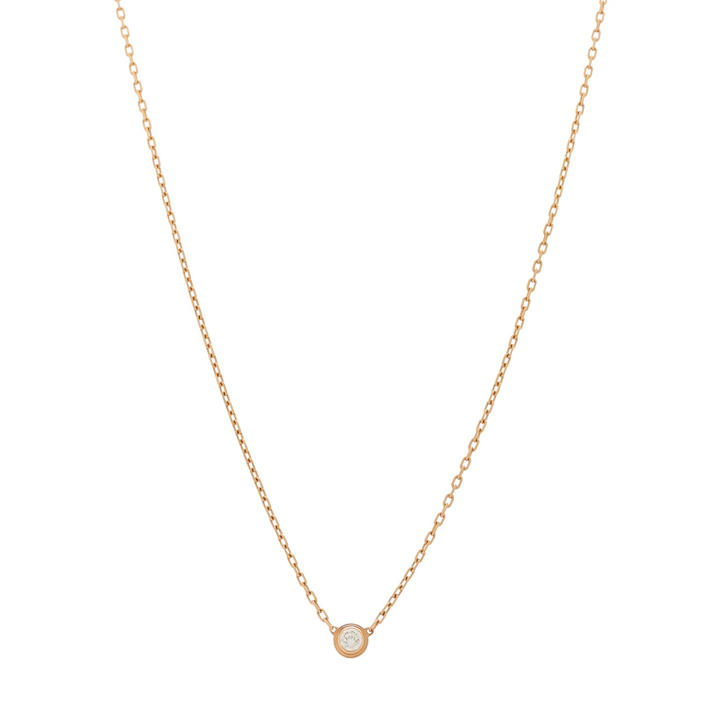18K Pink Gold Diamond SM D'Amour Pendant Necklace