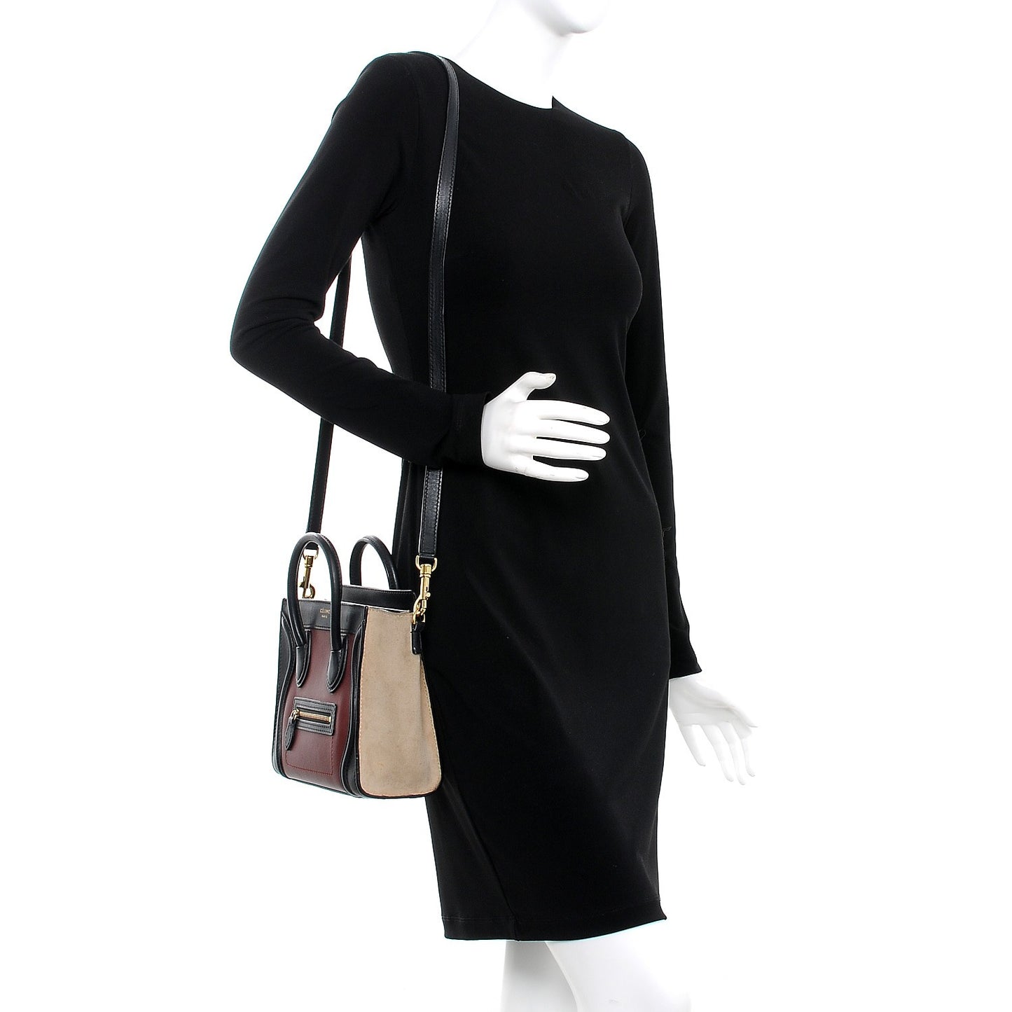 Smooth Calfskin Suede Nano Tri-Color Luggage