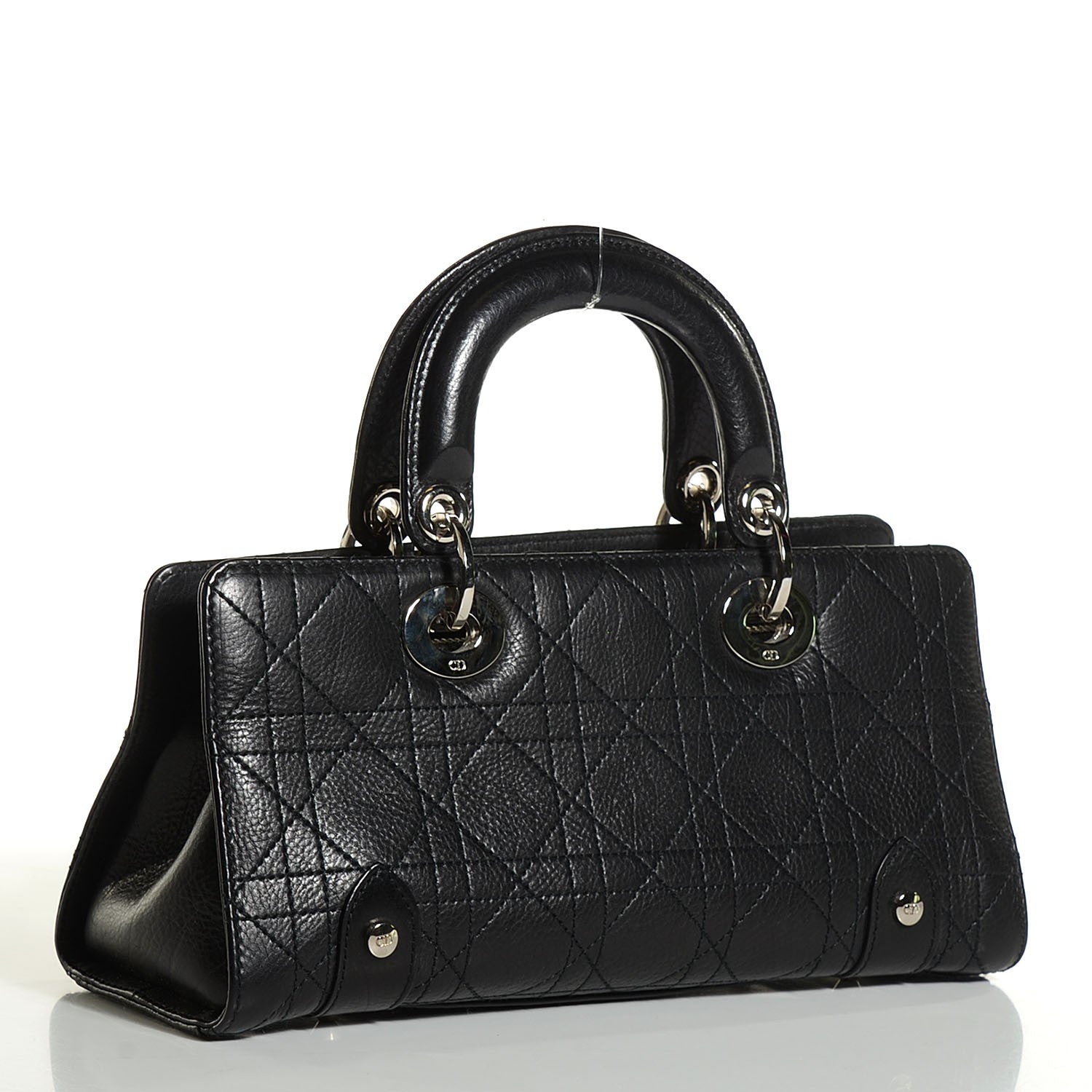 Christian Dior Calfskin Cannage Stitched Small East West Lady Dior Black 3 of 9
