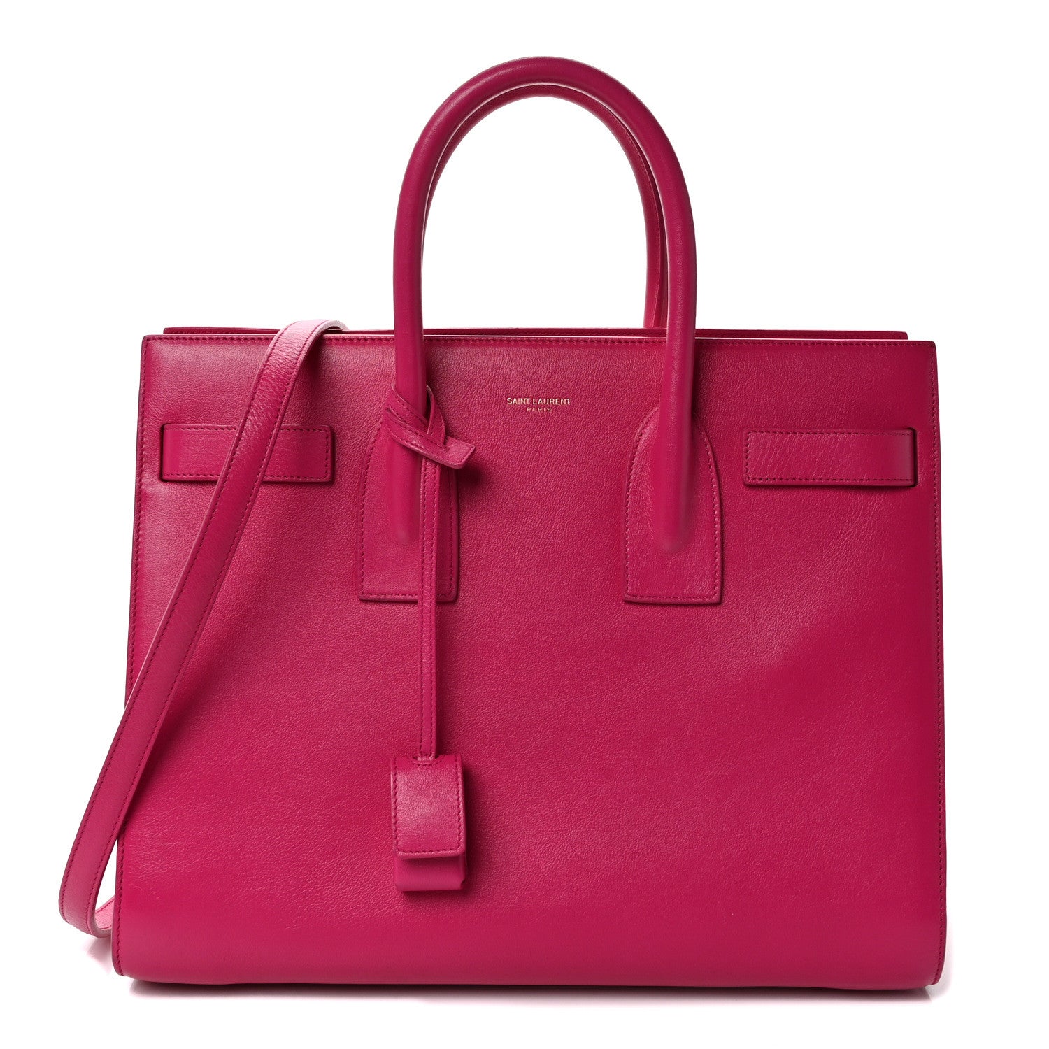 Saint Laurent Calfskin Small Sac De Jour Lipstick Fuchsia 1 of 8