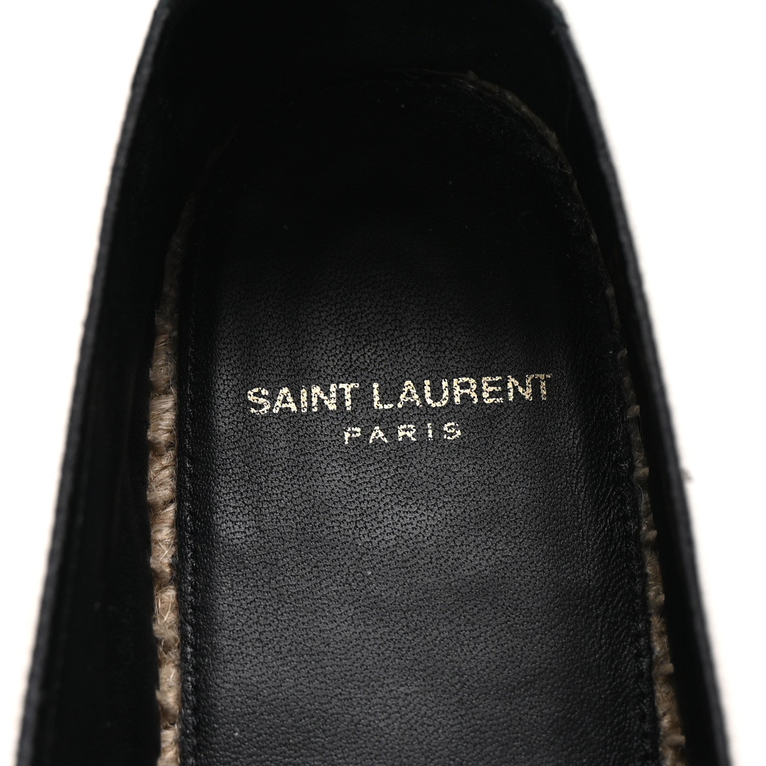Saint Laurent Lambskin Monogram Espadrilles 36.5 White 8 of 10
