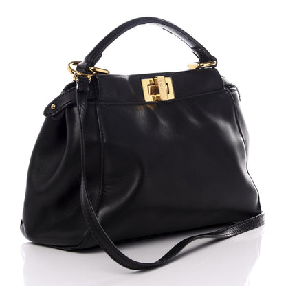 Fendi Nappa Mini Peekaboo Iconic Satchel Black 2 of 8
