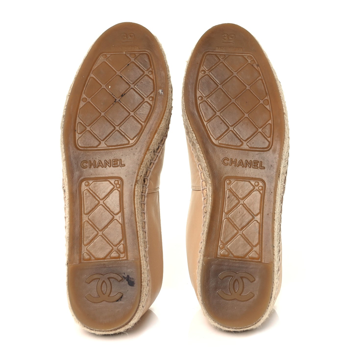 Lambskin CC Espadrilles 39 Beige Black