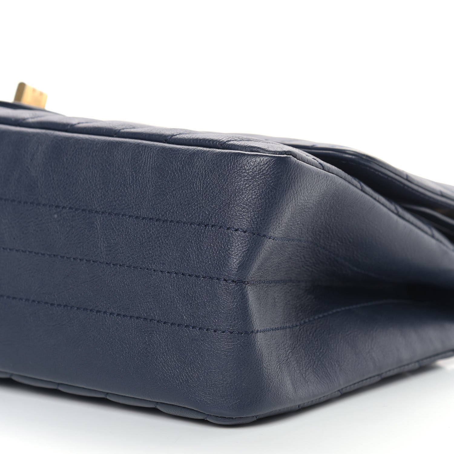 Chanel Crumpled Calfskin Chevron Quilted 2.55 Reissue 226 Navy Blue 9 of 13