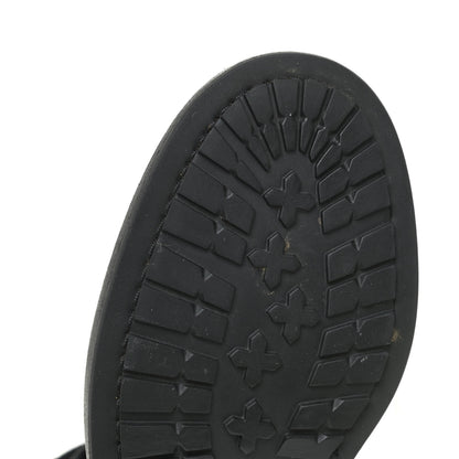 Chanel Calfskin Quilted Lace Up Combat Boots 37 Black 7 of 13