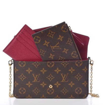 Louis Vuitton Monogram Pochette Felicie Chain Wallet Fuchsia 7 of 12