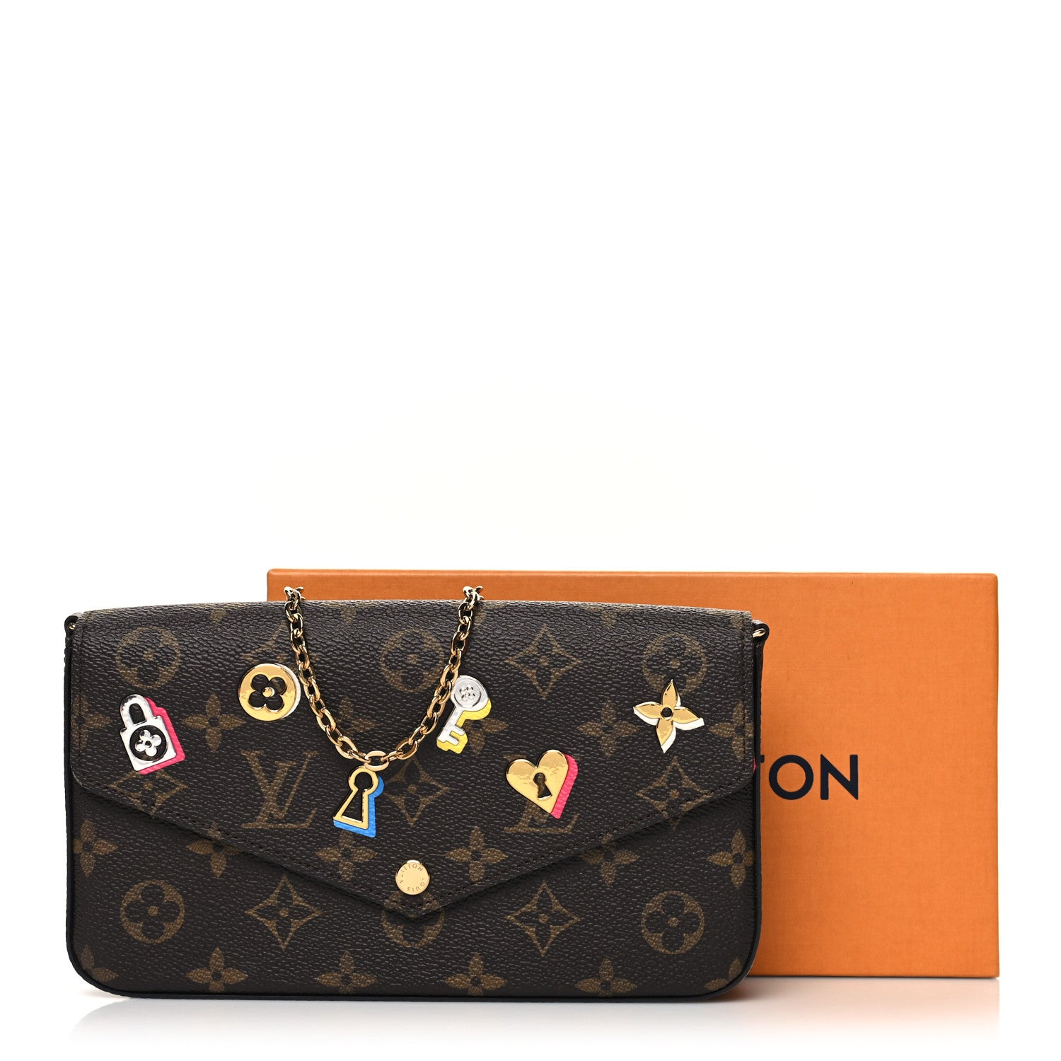 Louis Vuitton Monogram LV Love Lock Pochette Felicie Chain Wallet 14 of 14
