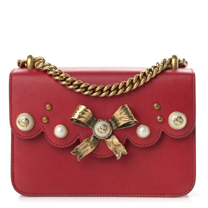 Gucci Calfskin Peony Small Chain Shoulder Bag Hibiscus Red 1 of 10