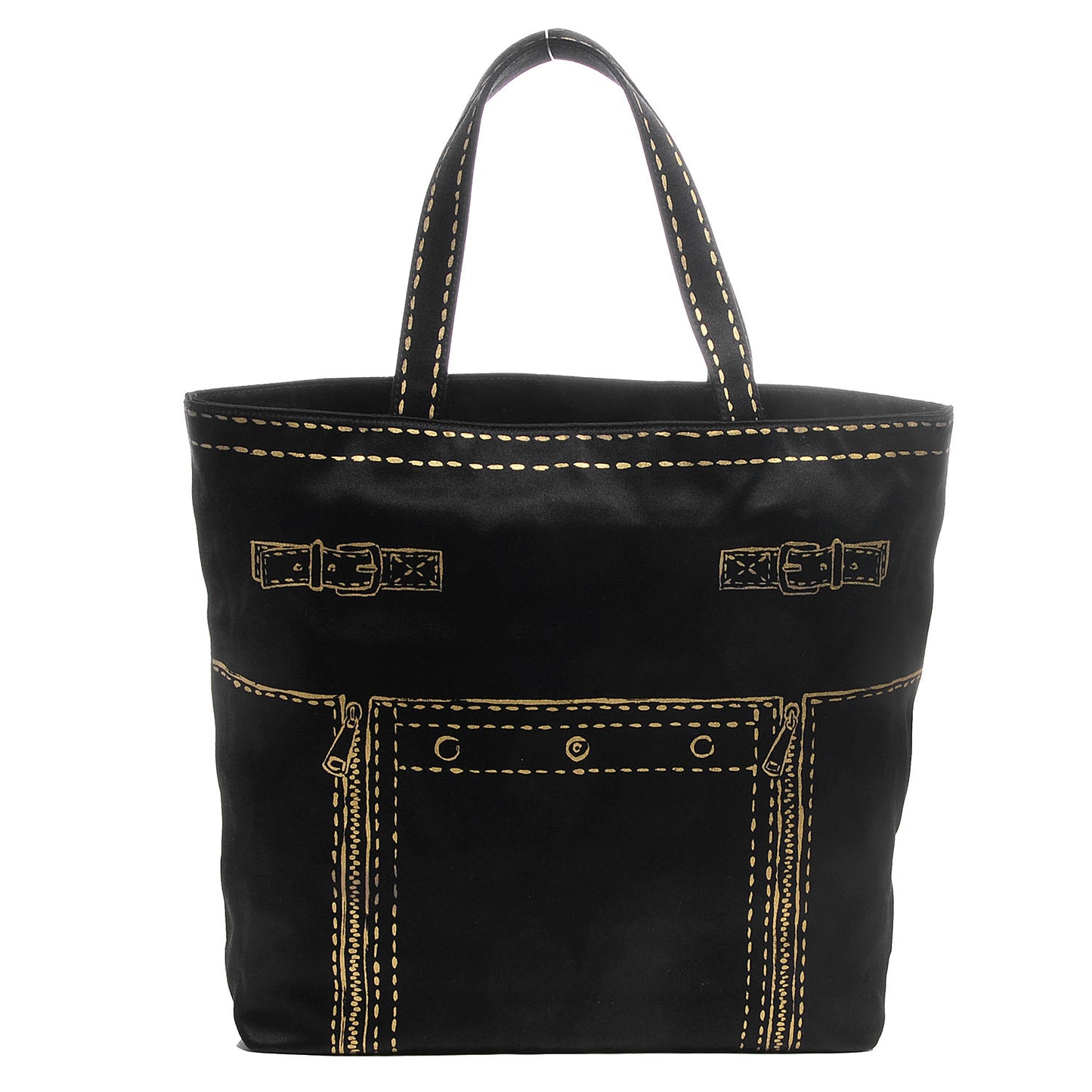Satin Signature Tote Black
