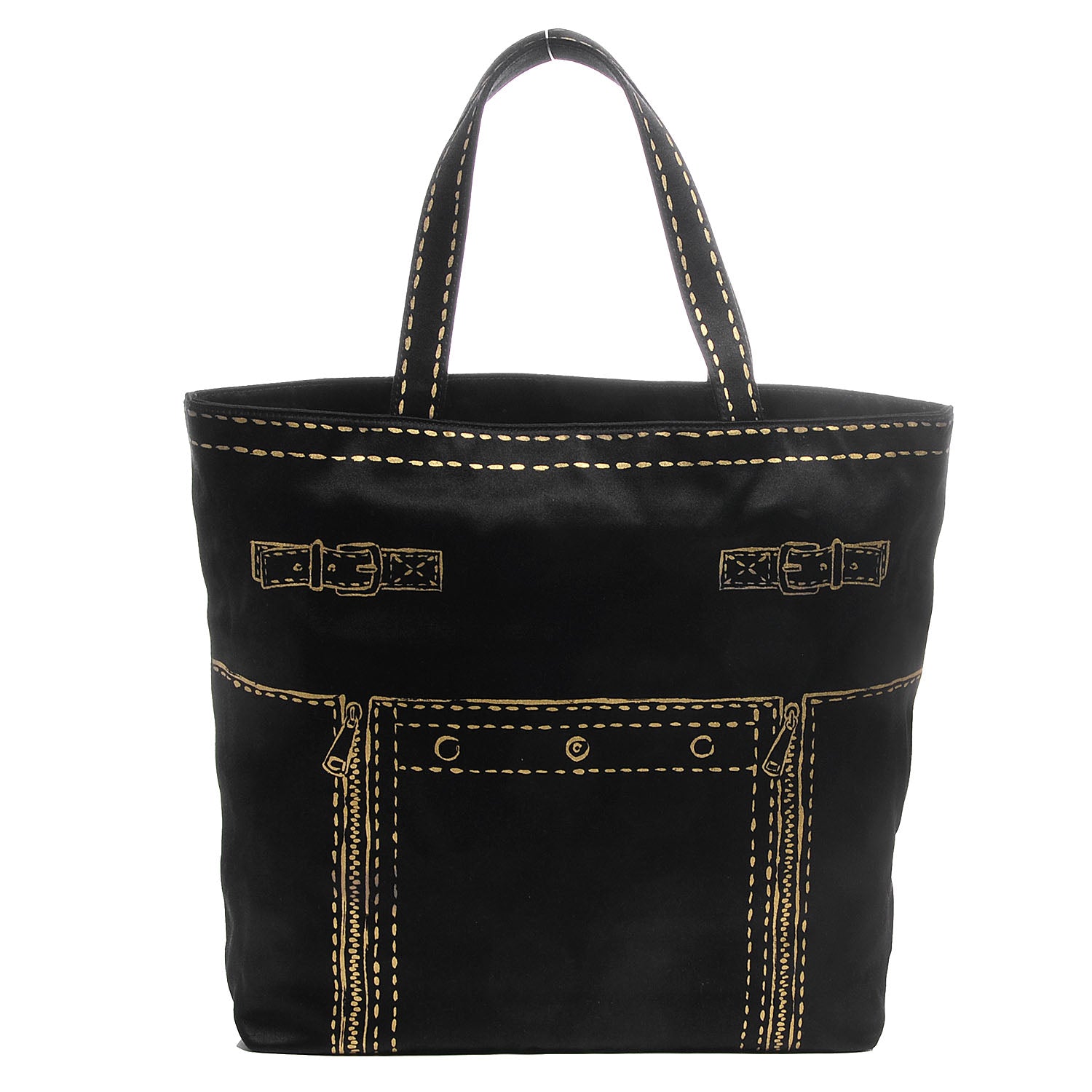 Saint Laurent Satin Signature Tote Black 1 of 7