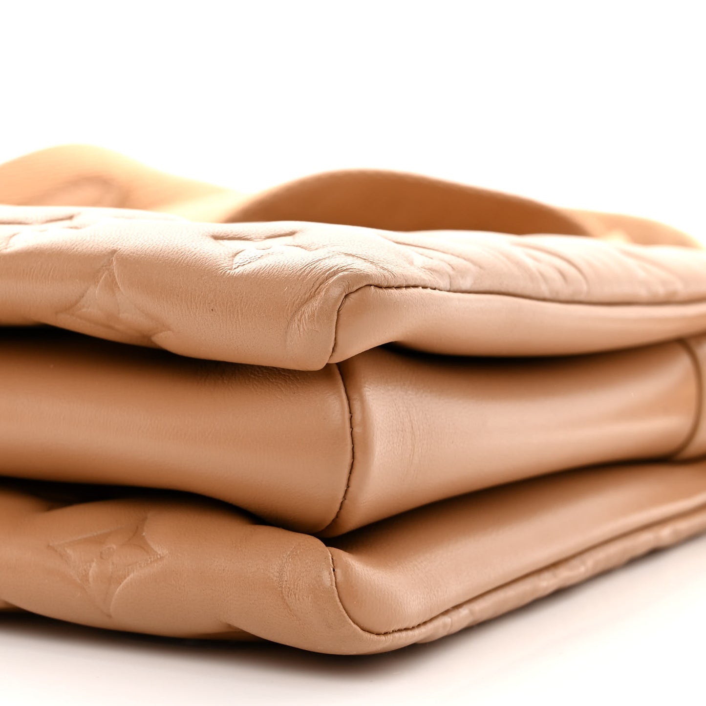 Lambskin Embossed Monogram Coussin PM Camel