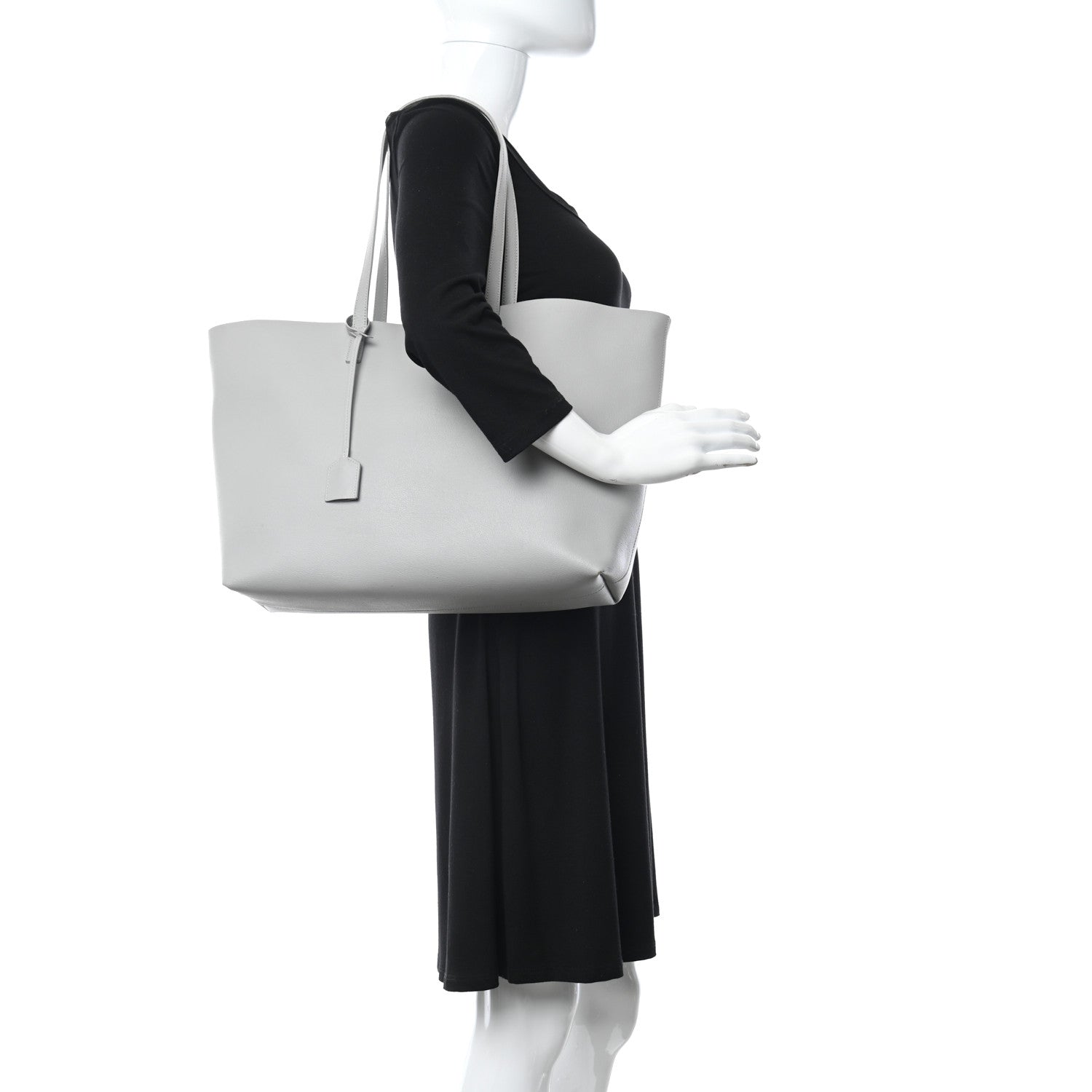 Saint Laurent Calfskin Large Shopping Tote Granite 2 of 14