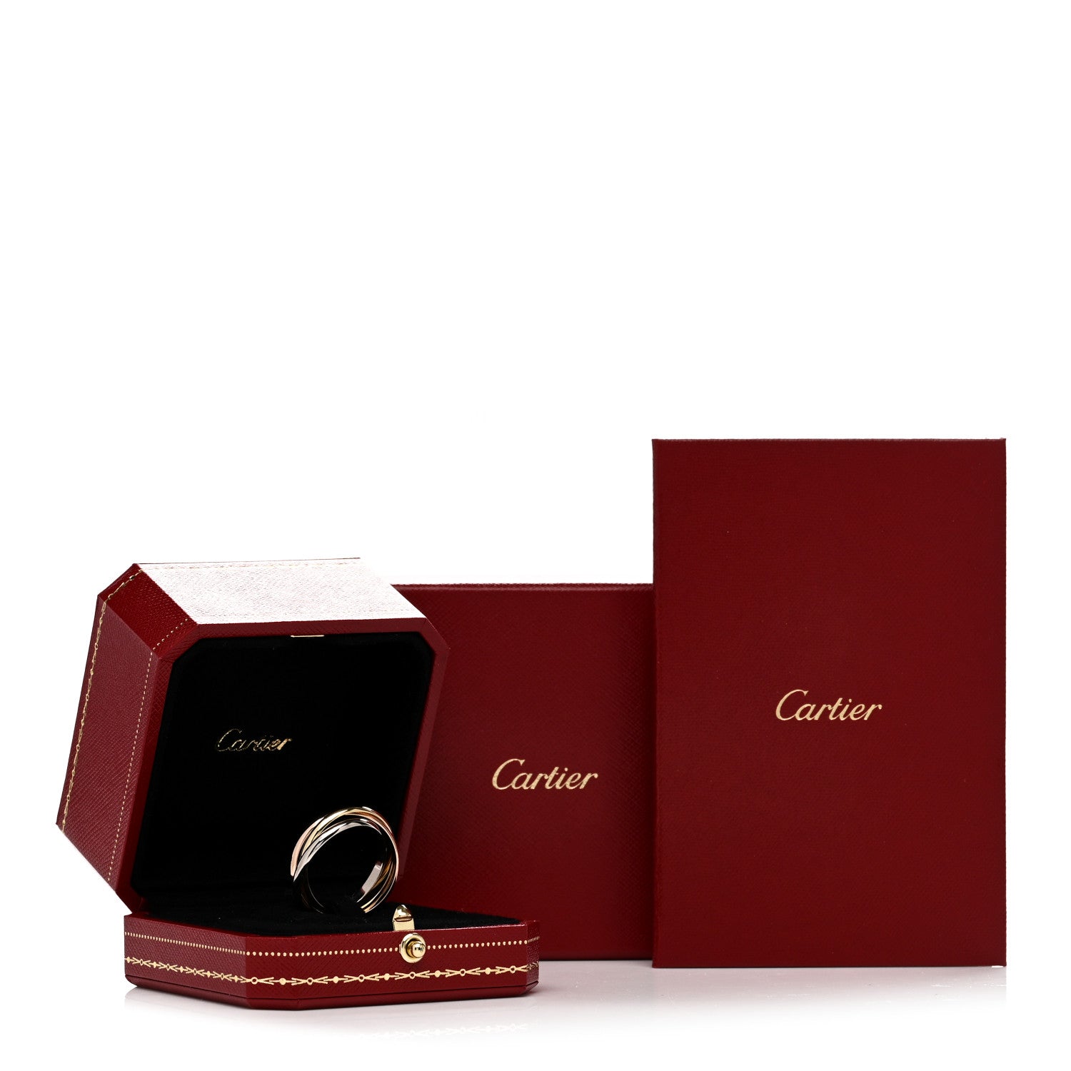 Cartier 18K Pink Yellow White Gold Small Trinity Ring 69 12.75 4 of 4