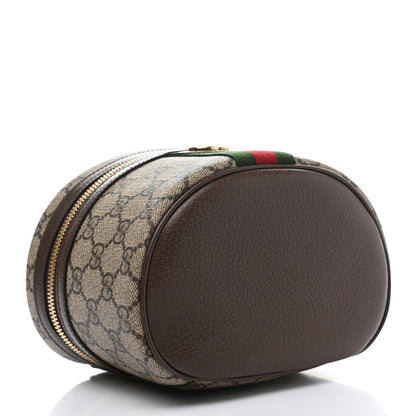 Gucci GG Supreme Monogram Textured Calfskin Web Ophidia Vanity Cosmetic Case Beige Ebony New Acero 4 of 8