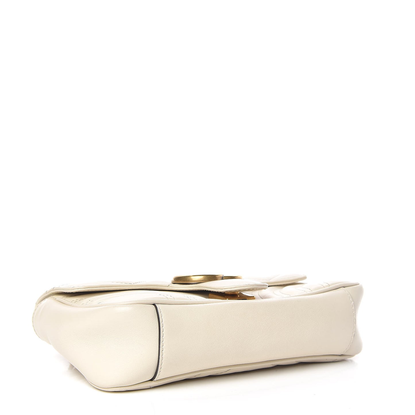 Calfskin Matelasse Mini GG Marmont Shoulder Bag White