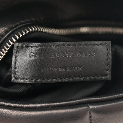 Saint Laurent Lambskin Quilted Toy Loulou Puffer Monogram Chain Satchel Black 7 of 10