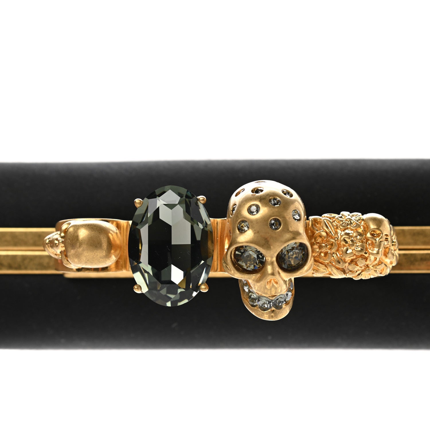 Alexander McQueen Satin Skull Knuckle Duster Box Clutch Black 13 of 13