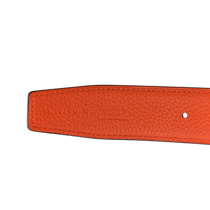 Hermes Box Togo 32mm Belt Strap 95 Black Orange 4 of 7
