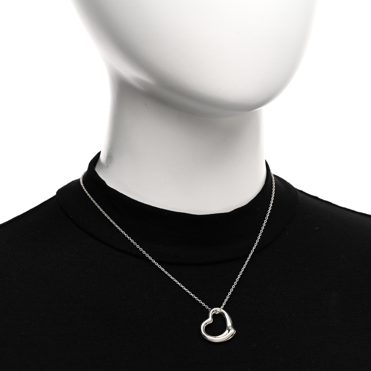 Sterling Silver 22mm Elsa Peretti Open Heart Pendant Necklace