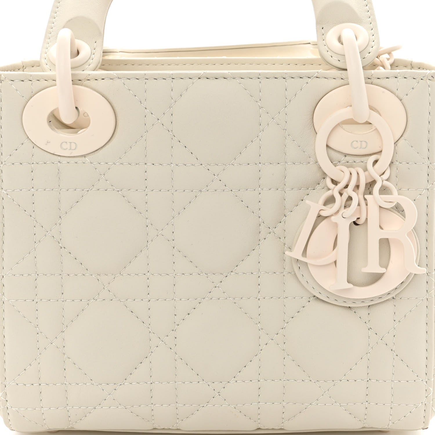 Christian Dior Ultra Matte Calfskin Cannage Mini Lady Dior White 7 of 10