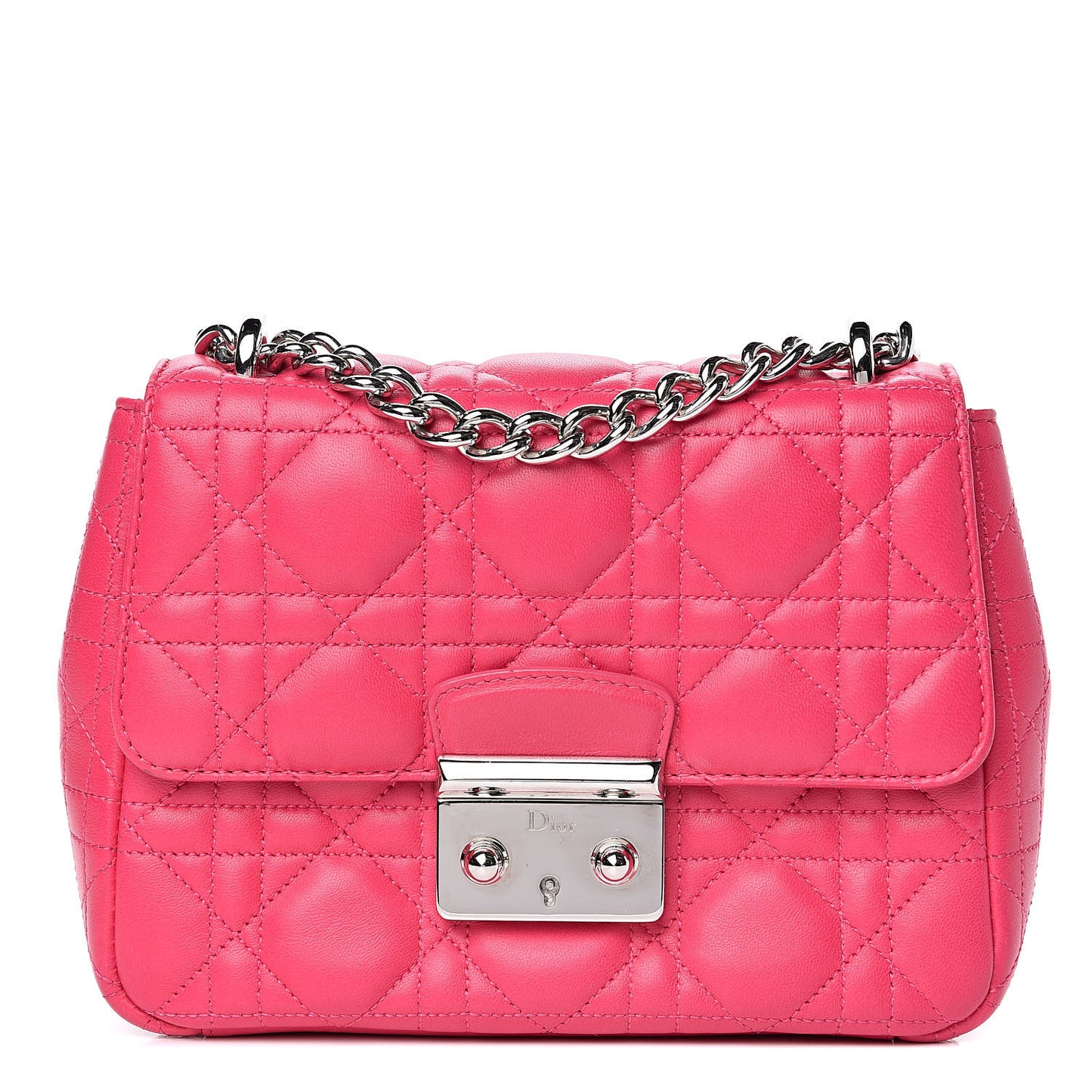 Lambskin Cannage Mini Miss Dior Flap Fuchsia
