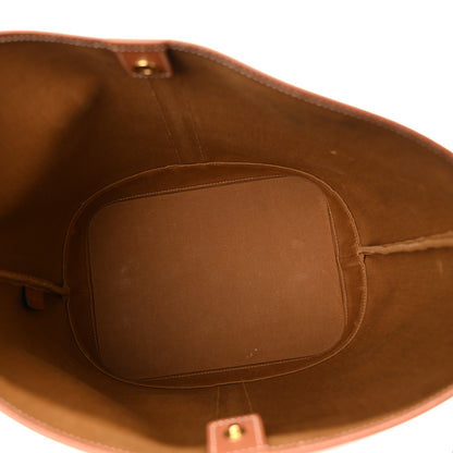 Celine Triomphe Canvas Calfskin Medium Bucket Bag Tan 5 of 11