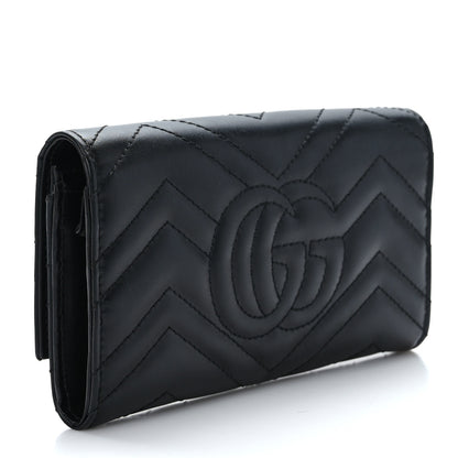 Gucci Calfskin Matelasse GG Marmont Continental Wallet Black 3 of 7