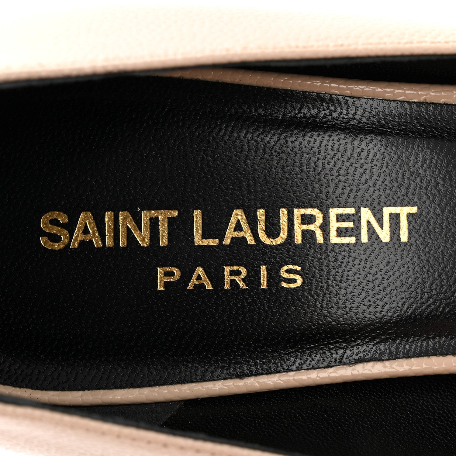 Saint Laurent Pebbled Patent Calfskin Janis 105 Platform Pumps 37 Nude 8 of 12