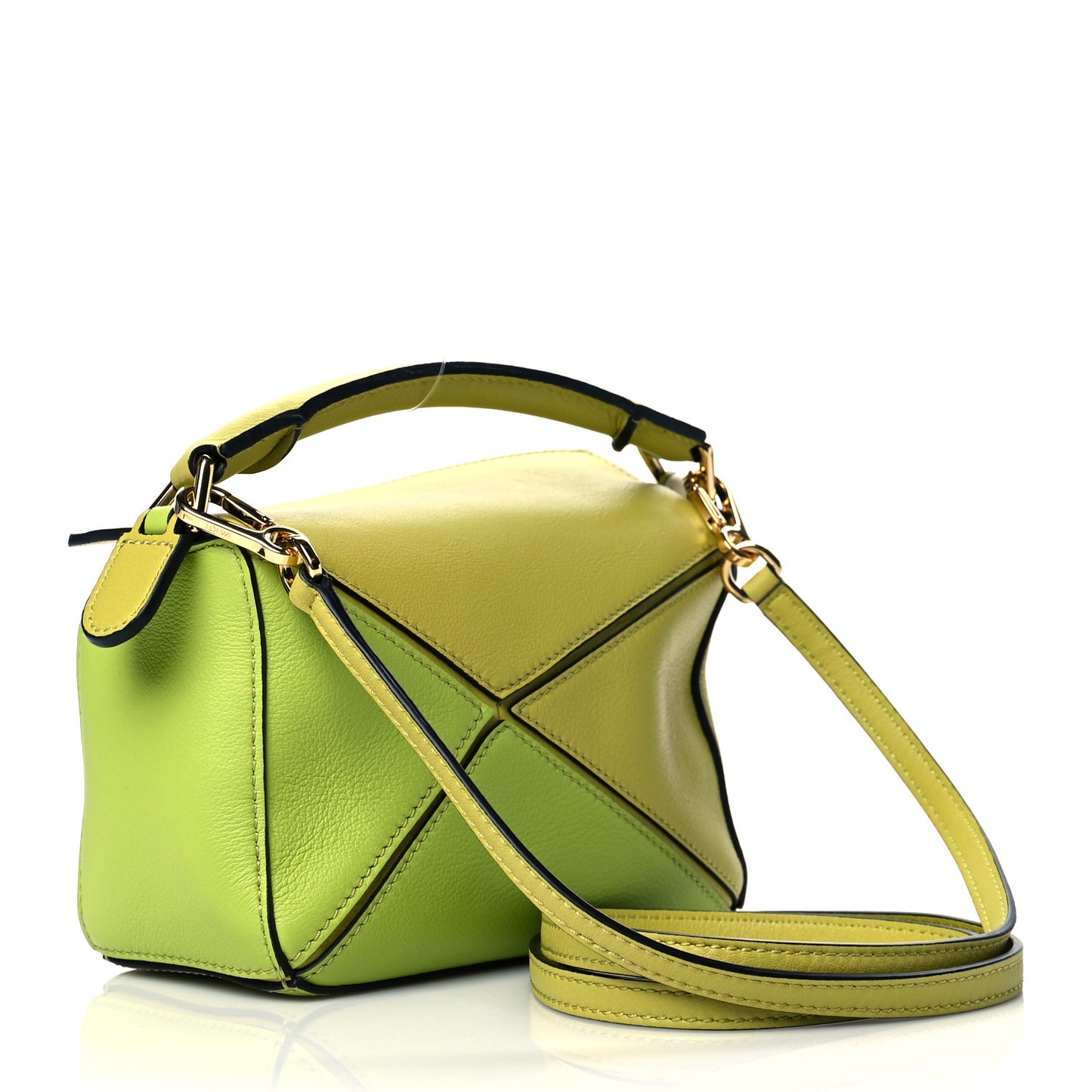 Calfskin Mini Puzzle Bag Soft Lime Yellow