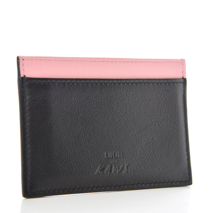Christian Dior x KAWS Calfskin Bee Card Holder Pink Black 3 of 10