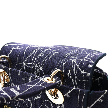 Christian Dior Canvas Embroidered Zodiac Medium Lady D-Lite Blue Multicolor 11 of 12