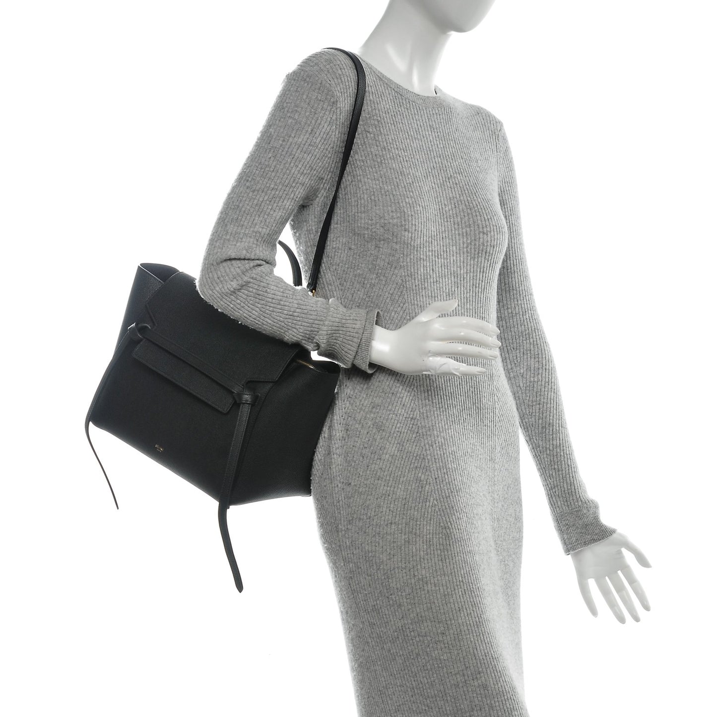 Baby Grained Calfskin Mini Belt Bag Black