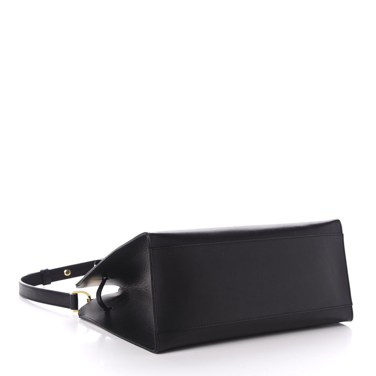 Vegetable Tanned Calfskin Mini Mini Sun Bag Black Flamma