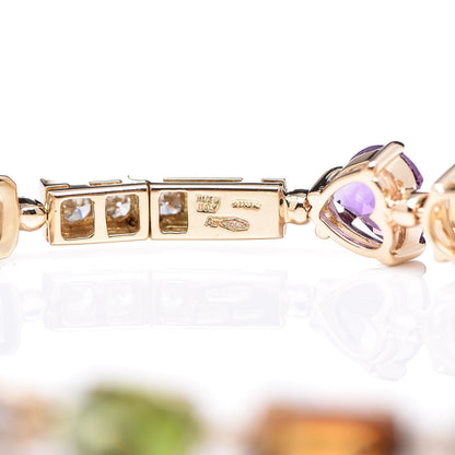 Bulgari 18K Yellow Gold Peridot Citrine Topaz Amethyst Tourmaline Iolite Allegra Bracelet 5 of 6