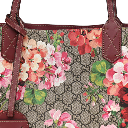 Gucci GG Supreme Monogram Blooms Medium Reversible Tote Beige Multicolor Dry Rose 12 of 15