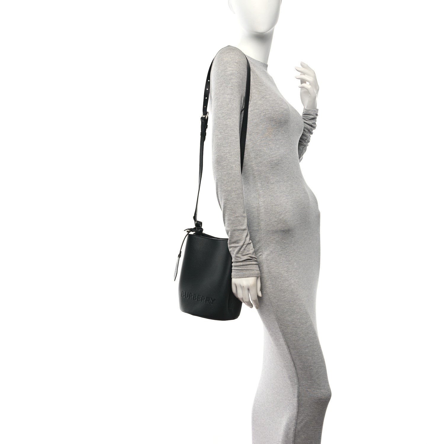 Burberry London Grainy Calfskin Small Lorne Bucket Crossbody Black 2 of 9