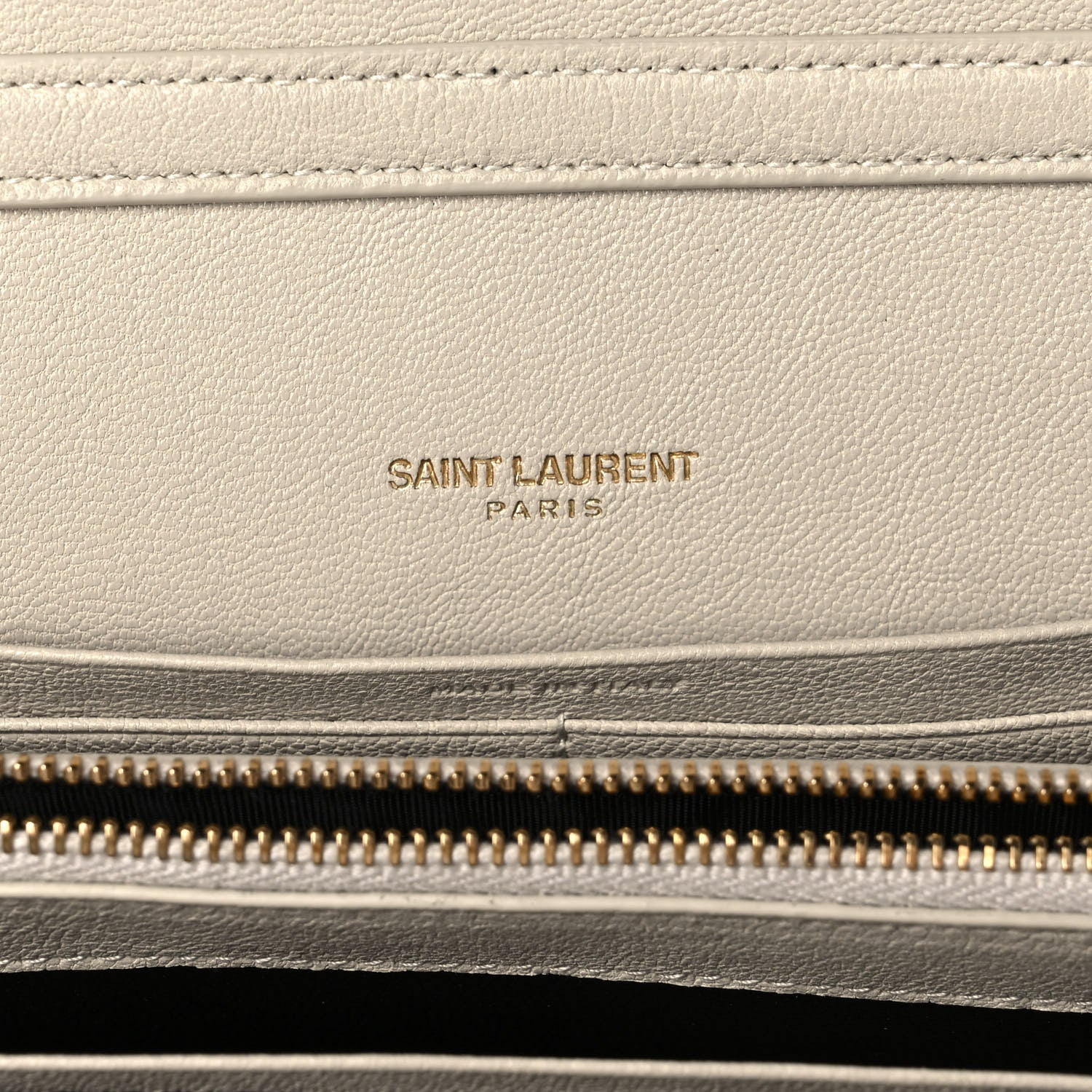 Saint Laurent Lambskin Diamond Quilted Becky Chain Wallet Blanc Vintage 6 of 13