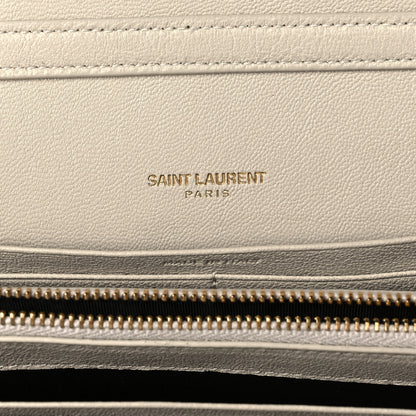 Saint Laurent Lambskin Diamond Quilted Becky Chain Wallet Blanc Vintage 6 of 13