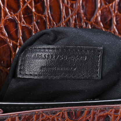Saint Laurent Patent Turtle Embossed Monogram Cassandra Clasp Bag Rouge Legion 6 of 8