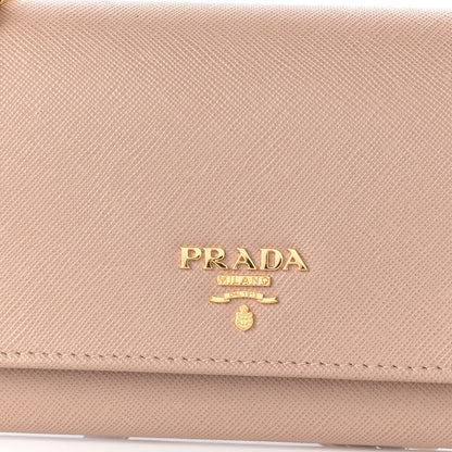 Prada Saffiano Metal Oro Chain Wallet Cammeo 8 of 9